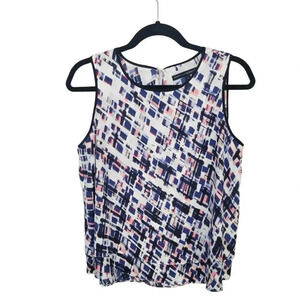 White House Black Market‎ Geo-Print Layered A-Line Shell Top